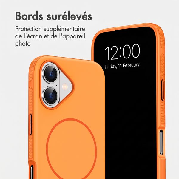imoshion Coque arrière Color avec Thin MagSafe Ring Apple iPhone 16 - Orange