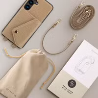 Selencia Coque de télephone Sera avec cordon et porte-cartes enveloppe Samsung Galaxy S24 - Taupe