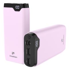 imoshion Batterie externe 20 000 mAh - Chargeur rapide 22,5 W - USB-C / USB-A - Rose