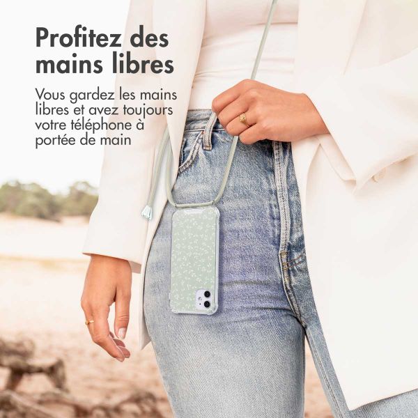 imoshion Coque Design avec cordon Apple iPhone 11 - Smoke Green Flowers