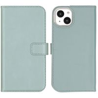 Selencia Étui portefeuille en cuir véritable Apple iPhone 14 Plus - Air Blue