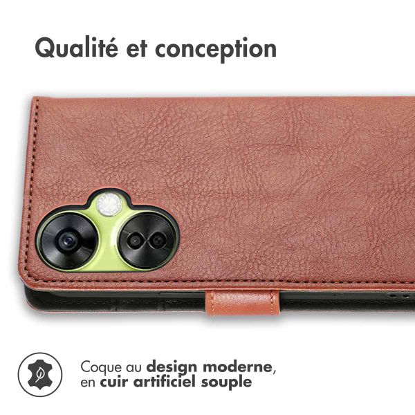 imoshion Étui de télephone portefeuille de luxe OnePlus Nord CE 3 / CE 3 Lite - Marron