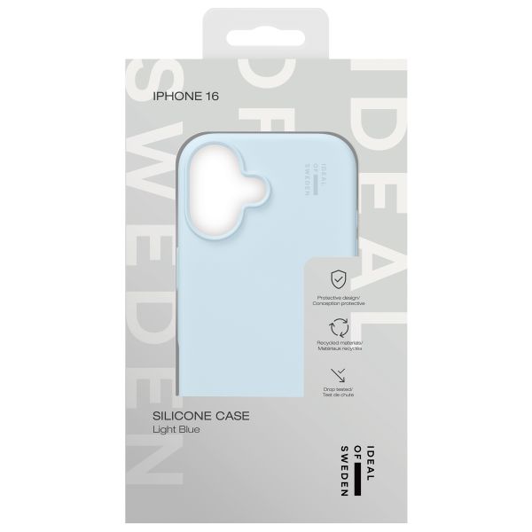 iDeal of Sweden Coque Silicone Apple iPhone 16 - Bleu clair