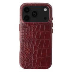 Selencia Coque arrière Croco avec MagSafe Apple iPhone 18 Pro / 17 Pro - Burgundy