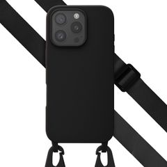 Selencia Coque silicone avec cordon amovible Apple iPhone 16 Pro - Noir