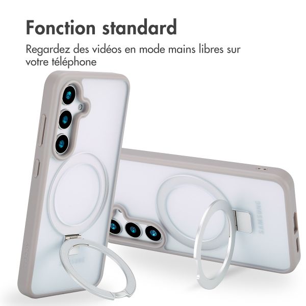 Accezz Coque Ring Stand avec MagSafe Samsung Galaxy S24 - Gris