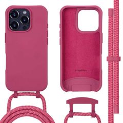 imoshion Coque arrière Color avec cordon amovible et MagSafe Apple iPhone 16 Pro - Raspberry