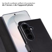 Selencia Étui portefeuille en cuir véritable Samsung Galaxy S26 - Noir
