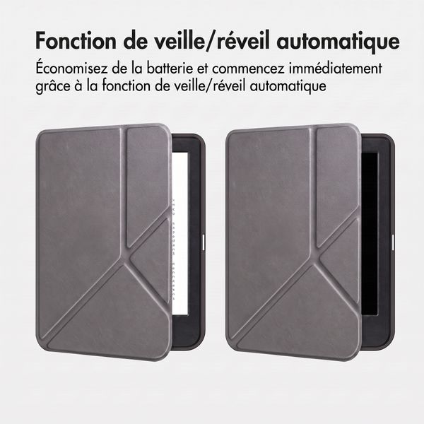 imoshion Étui de liseuse portefeuille Pliable Kobo Clara Colour / BW - Gris