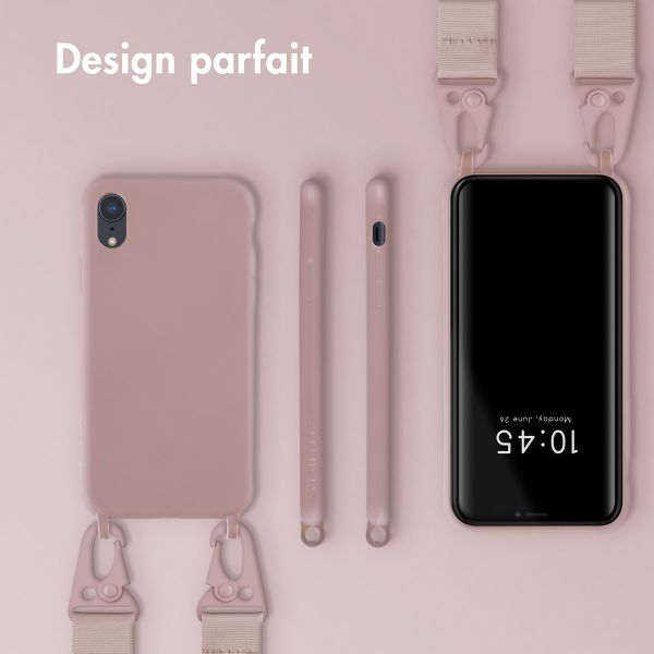 Selencia Coque silicone avec cordon amovible Apple iPhone Xr - Sand Pink