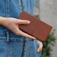 Selencia Étui portefeuille en cuir véritable Samsung Galaxy S20 FE - Marron clair