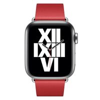 Apple Bracelet Leather Band Modern Buckle Apple Watch | 38/40/41/42 mm - Taille S - Scarlet Red
