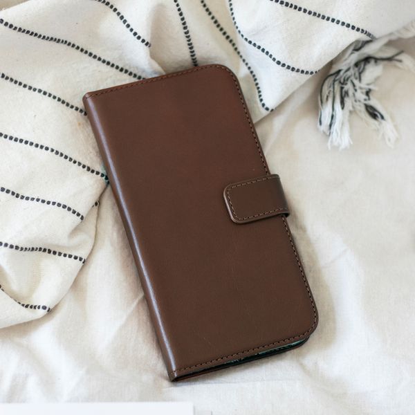 Selencia Étui portefeuille en cuir véritable Huawei P30 Pro - Marron