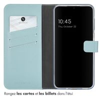 Selencia Étui portefeuille en cuir véritable Samsung Galaxy A16 - Air Blue