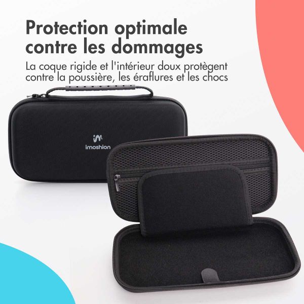 imoshion Etui Nintendo Switch 2 avec poche zippée - Etui Nintendo Switch 2 / Switch (OLED) avec poignée - Noir