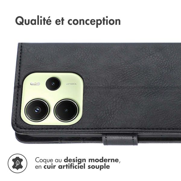 imoshion Étui de télephone portefeuille de luxe Xiaomi Redmi Note 14 (4G) - Noir