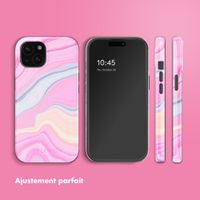 Selencia Coque arrière Vivid avec MagSafe Apple iPhone 15 - Pastel Lipstick Marble