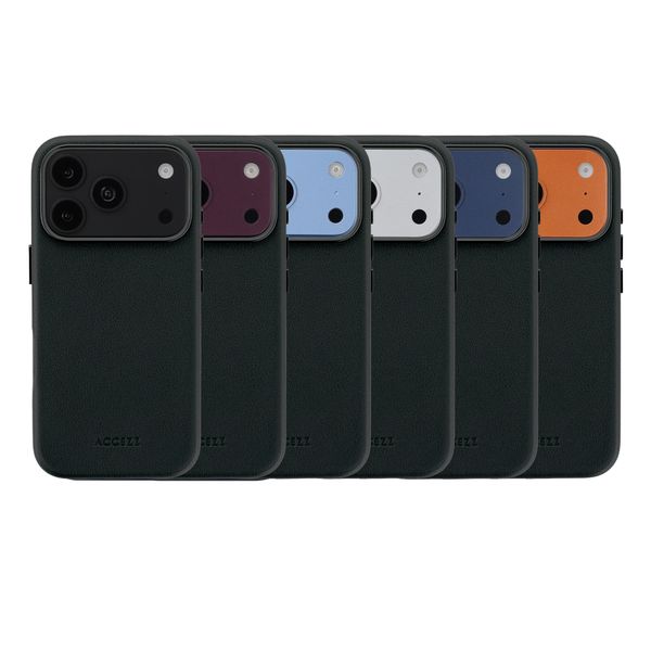 Accezz Coque arrière en cuir avec MagSafe Apple iPhone 18 Pro Max / 17 Pro Max - Onyx Black