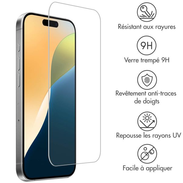 Accezz Protection d'écran en verre trempé 2-pack Apple iPhone 17 / 17 Pro / 16 Pro