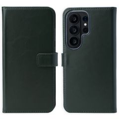 Selencia Étui portefeuille en cuir véritable Samsung Galaxy S26 Ultra - Vert