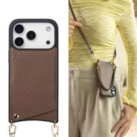 Selencia Coque de télephone Nova avec cordon et porte-cartes Apple iPhone 17 Pro Max - Mocha Brown