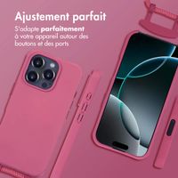 imoshion Coque arrière Color avec cordon amovible et MagSafe Apple iPhone 16 Pro Max - Raspberry