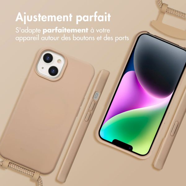 imoshion Coque arrière Color avec cordon amovible et MagSafe Apple iPhone 14 - Nude