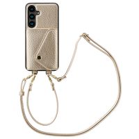 Selencia Coque de télephone Sera avec cordon et porte-cartes enveloppe Samsung Galaxy S24 - Champagne