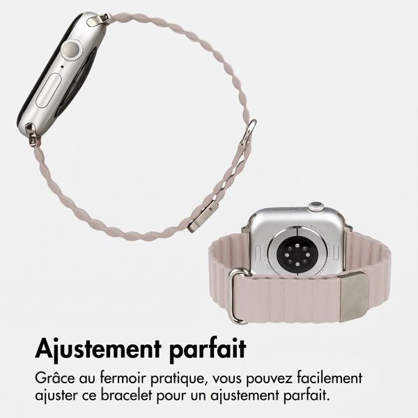 imoshion Bracelet magnétique en cuir synthétique Apple Watch | 38/40/41/42 mm - Beige