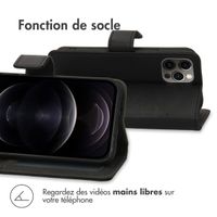 imoshion Étui de télephone portefeuille de luxe Apple iPhone 12 (Pro) - Noir