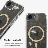 imoshion Coque arrière transparente Pailletée avec MagSafe Apple iPhone 17e / 16e - Doré