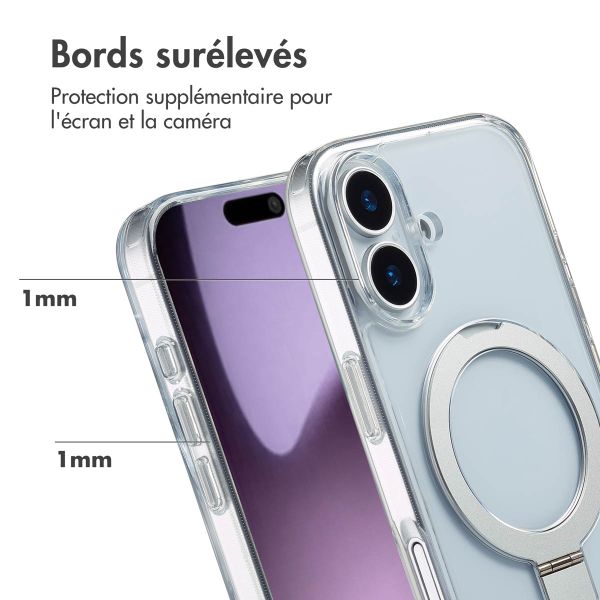 Accezz Coque Ring Stand avec MagSafe Apple iPhone 17 - Transparent