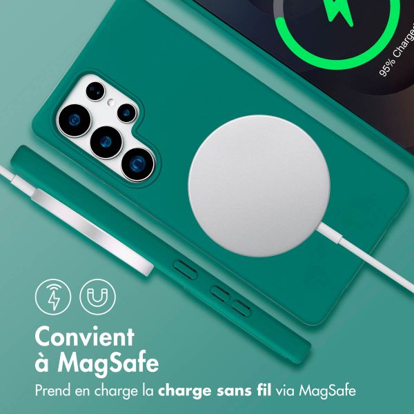 imoshion Coque arrière Color avec cordon amovible et MagSafe Samsung Galaxy S25 Ultra - Vert foncé