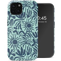 Selencia Coque arrière Vivid avec MagSafe Apple iPhone 15 - Tropical Vibes Light Blue