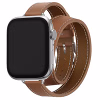 Selencia Bracelet Élan Double strap Apple Watch | 38/40/41/42 mm - Marron clair