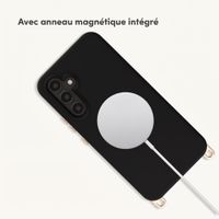 Selencia Coque arrière Rivièra avec MagSafe avec crochets amovibles Samsung Galaxy A54 (5G) - Velvet Black