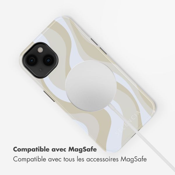 Selencia Coque arrière Vivid avec MagSafe Apple iPhone 14 - Desert Waves Beige