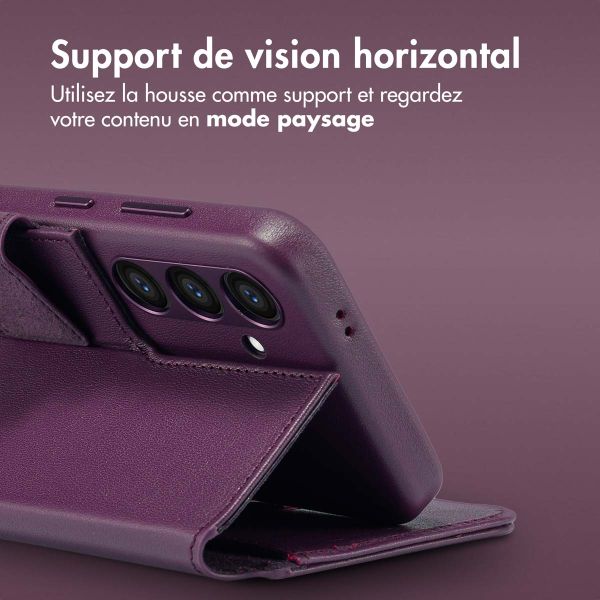 Accezz Étui de télephone portefeuille en cuir 2-en-1 avec MagSafe Samsung Galaxy S24 - Heath Purple