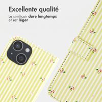 imoshion Étui de télephone portefeuille Design Apple iPhone 15 - Garden Stripes
