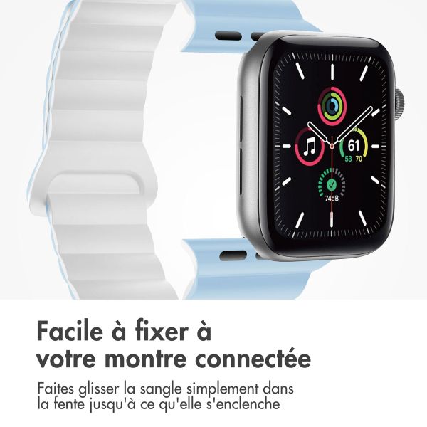 imoshion Bracelet en silicone magnétique Apple Watch | 38/40/41/42 mm - Bleu & Blanc