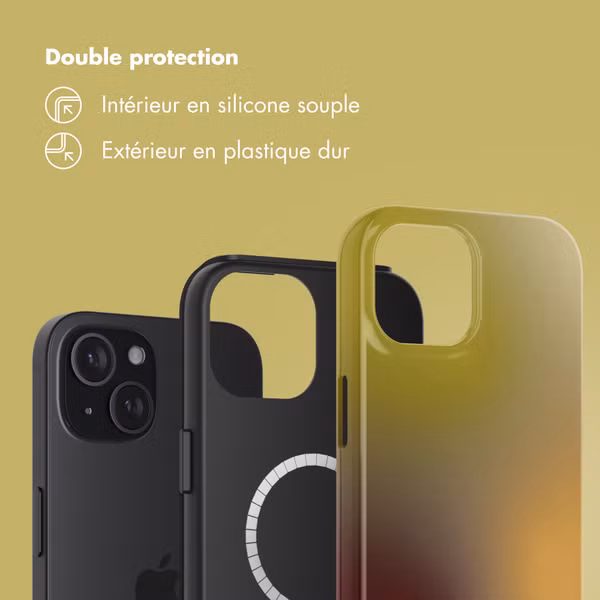Selencia Coque arrière Vivid avec MagSafe Apple iPhone 15 - Gradient Olive Dust