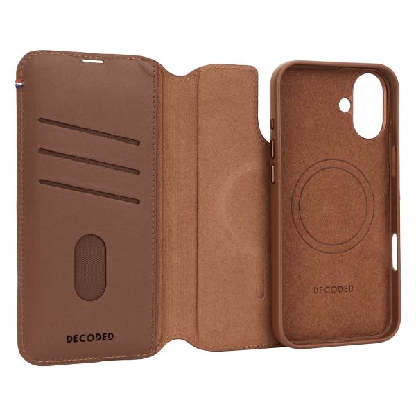 Decoded Portefeuille détachable 2 en 1 en cuir MagSafe Apple iPhone 16 - Tan
