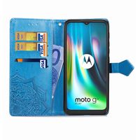 Etui de télephone portefeuille Mandala Motorola Moto E7 Plus / G9 Play - Turquoise