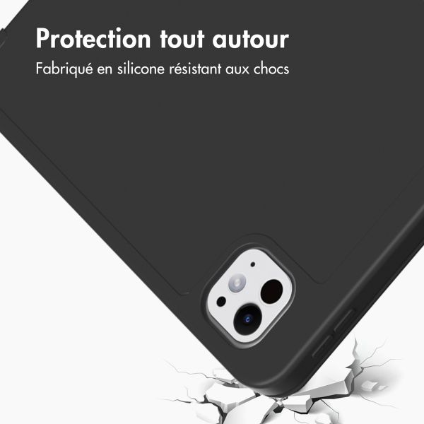 Accezz Coque tablette portefeuille Smart Silicone Apple iPad Pro 13 (2025) M5 / (2024) M4 - Noir