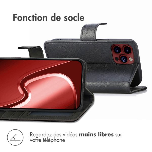 imoshion Étui de télephone portefeuille de luxe Apple iPhone 15 Pro Max - Noir