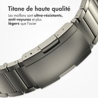 Accezz Bracelet en acier Titane mat  - Connexion Garmin 22 mm - Titanium