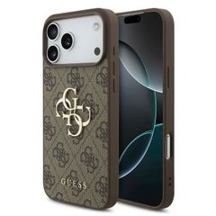 Guess Coque 4G Metal Logo Backcover Apple iPhone 17 Pro - Marron