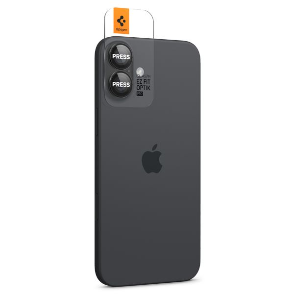 Spigen Optik Pro EZ Fit Lens Protector - Protection d'objectif de caméra (lot de 2) Apple iPhone 17 / 16 / 16 Plus - Black