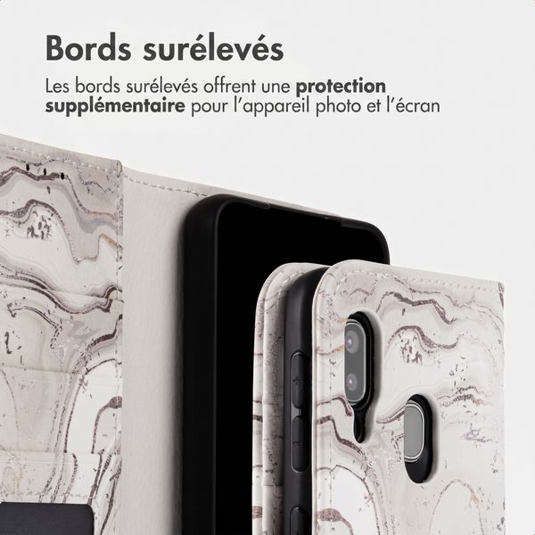 imoshion Étui de télephone portefeuille Design Samsung Galaxy A20e - Sandy Marble