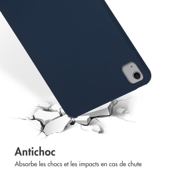 Accezz Coque Liquid Silicone avec porte-stylet Apple iPad Air 13 pouces (2026) M4 / (2025) M3 / (2024) M2 - Bleu foncé